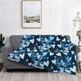 thumbnail image 2 of Yiaed Ice Blue Heart Print Blanket Throw Blanket Soft Cozy Flannel Blanket for Home Bed Sofa Couch Chair-60"x50", 2 of 6