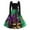 Green, variant on Fgvctg Mardi Gras Dress Party for Women Parade Cocktail 50's Midi Dress Glitter Mask Print Square Neck Dresses Oversized Vintage Carnival Long Sleeve Clothing Pretty Outfit Dark Purple XL