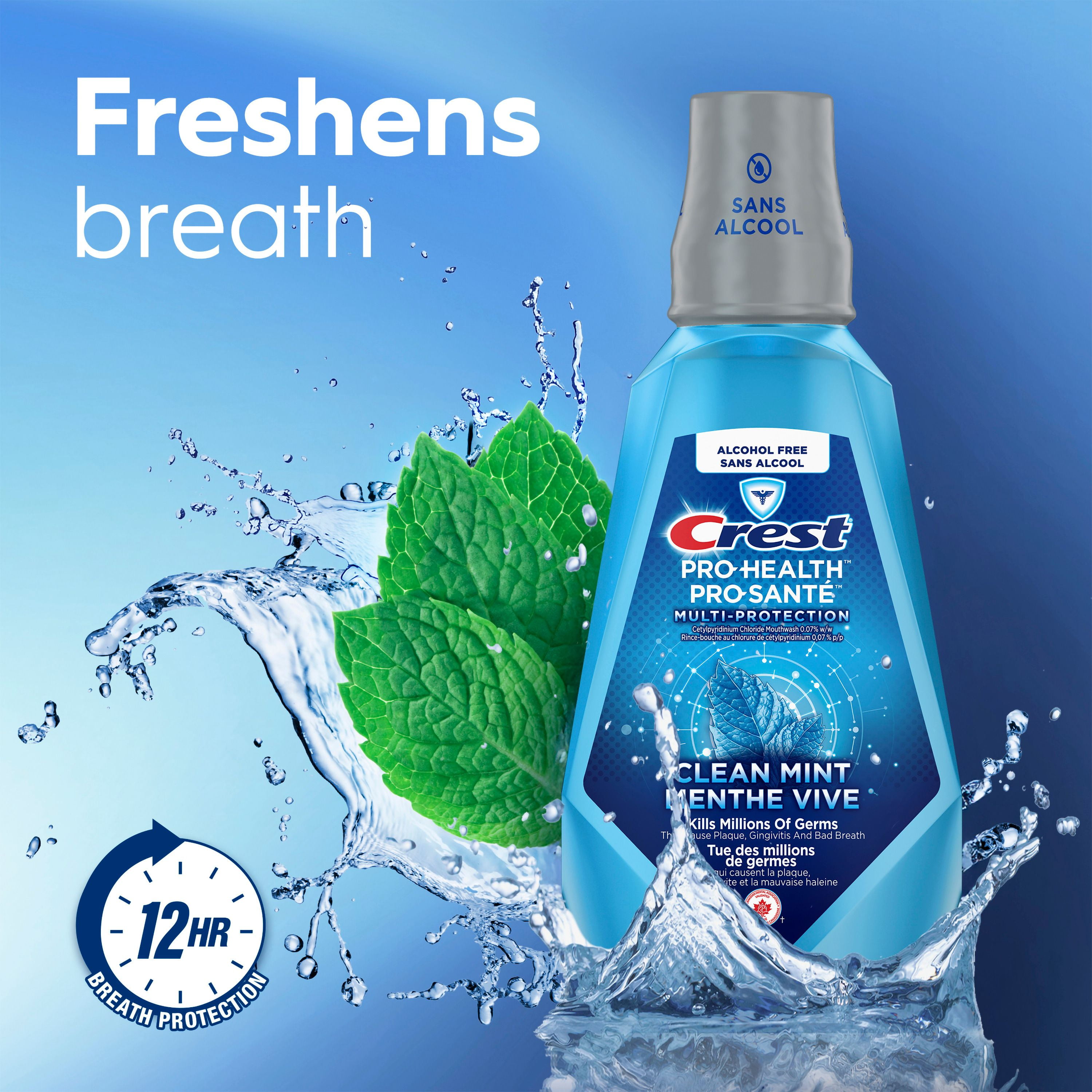 Crest Pro-Health Multi-Protection Clean Mint Mouthwash, 250 mL