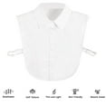thumbnail image 5 of Women'S Fake Collar Detachable Collar Blouse Half Shirts False Collar（White, Black）-White-Style:Round Tip Cotton;, 5 of 7