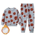 thumbnail image 3 of Karoyedx Outfits for Little Boys Toddler Baby Boy Fall Winter Clothe Letter Print Long Sleeve Crew Neck Sweatshirt Pants Sets Grey Size,1-2 Years, 3 of 7