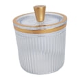 thumbnail image 4 of Makeup Cotton Swab Ball Holder Jar with Lid Dispenser for Countertop Desktop clear, 4 of 8