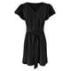 thumbnail image 5 of Vestido de manga corta con cuello en V, cinturón y botones para mujer, en color liso - Cinturilla extraíble, 5 of 5
