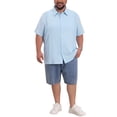 thumbnail image 2 of INSPIRE CHIC Men's Big & Tall Back to School Summer Button Down Short Sleeve Solid Color Vacation Beach Shirts 3XL Light Blue, 2 of 5