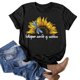 thumbnail image 5 of Puntoco Mujeres Casual Carta Impresión Mangas Cortas O-Cuello Camiseta Suelta Blusa tops Puntoco Puntoco-3484, 5 of 6