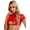 Red, variant on iEFiEL Womens Short Sleeve Crop Top Patent Leather Back Zipper Disco Tops Nightclub Rave Dance Camisole Red XXL