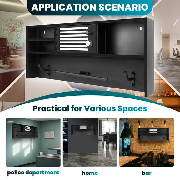 Police Gear Stand, Police Hanger, Tactical Duty Gear Rack with 3 Hooks, Free-Standing All Iron Frame Police Gift Decor with Flag, Black, Come Home Safe