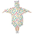 thumbnail image 2 of Colorful Bird Silhouettes ﻿Wearable Blankets Hoodie Oversize Sherpa Wearable Soft Blanket Warm Cozy 3-14 Age, 2 of 7