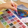 thumbnail image 5 of Round Flat Back Diamond Painting Drills, 60 Colors 5D Shiny Crystal Diamond Rhinestone Sparkle Diamonds for Diamond Art Accessories and Tools, Diamonds for Bead Art, 1.1in, 5 of 8