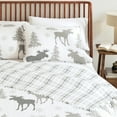 thumbnail image 6 of Great Bay Home Rustic Lodge Reversible Reversible Quilt Set With Shams (Twin, Moose - Grey), 6 of 6