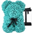 thumbnail image 1 of Oso rosa: oso de peluche rosa en cualquier oso de flores. Perfecto para aniversario, oso rosa, madres, ¡caja de regalo transparente incluida! 10 pulgadas (Tiffany), 1 of 5