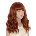 thumbnail image 2 of RightOn Orange Wig Dark Orange Wig with Bangs Curly Wavy Wigs for Cosplay Costumes Party Halloween Wig, 2 of 8