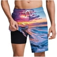 thumbnail image 2 of Mens Swim Trunks Bathing Suit 7 Inch Inseam Compression Liner Beach Board Shorts Swimsuit Quick Dry, 2 of 8