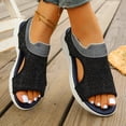 thumbnail image 3 of Dakaela Womens Orthopedic Walking Sandals Arch Support Ladies Walking Sport Athletic Sandal Open Toe Slip on Plantar Fasciitis Casual Shoes Black 7, 3 of 9