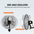 thumbnail image 3 of Wall Mount Fan, 2 PCS 20 Inch Oscillating, 3-Speed High Velocity Max. 4000 CFM, 3 of 5