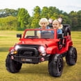 thumbnail image 2 of Red 2-Seater 12V Battery Kids Ride On Car Truck Electric Toys 3 Speeds  w/Music,LED,Cover,Remote Control, 2 of 18