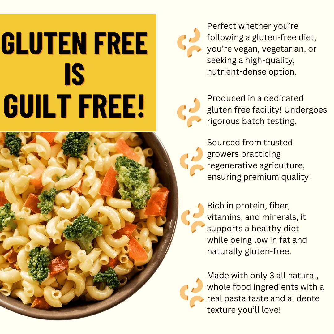 Pasta, Elbows 6/1LB BAGS Certified Gluten Free, USDA Organic & GMO Free,  Wheat & Corn-Free, Made w/3 Ingredients-Mountain High Organics