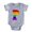 Heather Grey, variant on CafePress - Rainbow Letter P - Cute Infant Baby Football Bodysuit