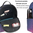 thumbnail image 5 of Lsque Violet Glitter Pattern Backpack – School Travel Canvas Daypack with Ergonomic Padded Straps, Multiple Compartments & Leather Handle, 5 of 5