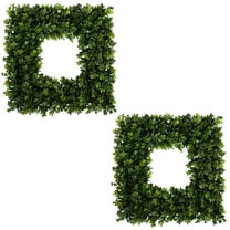 Pure Garden Set of Two 16.5-Inch Indoor/Outdoor Artificial Boxwood Wreaths