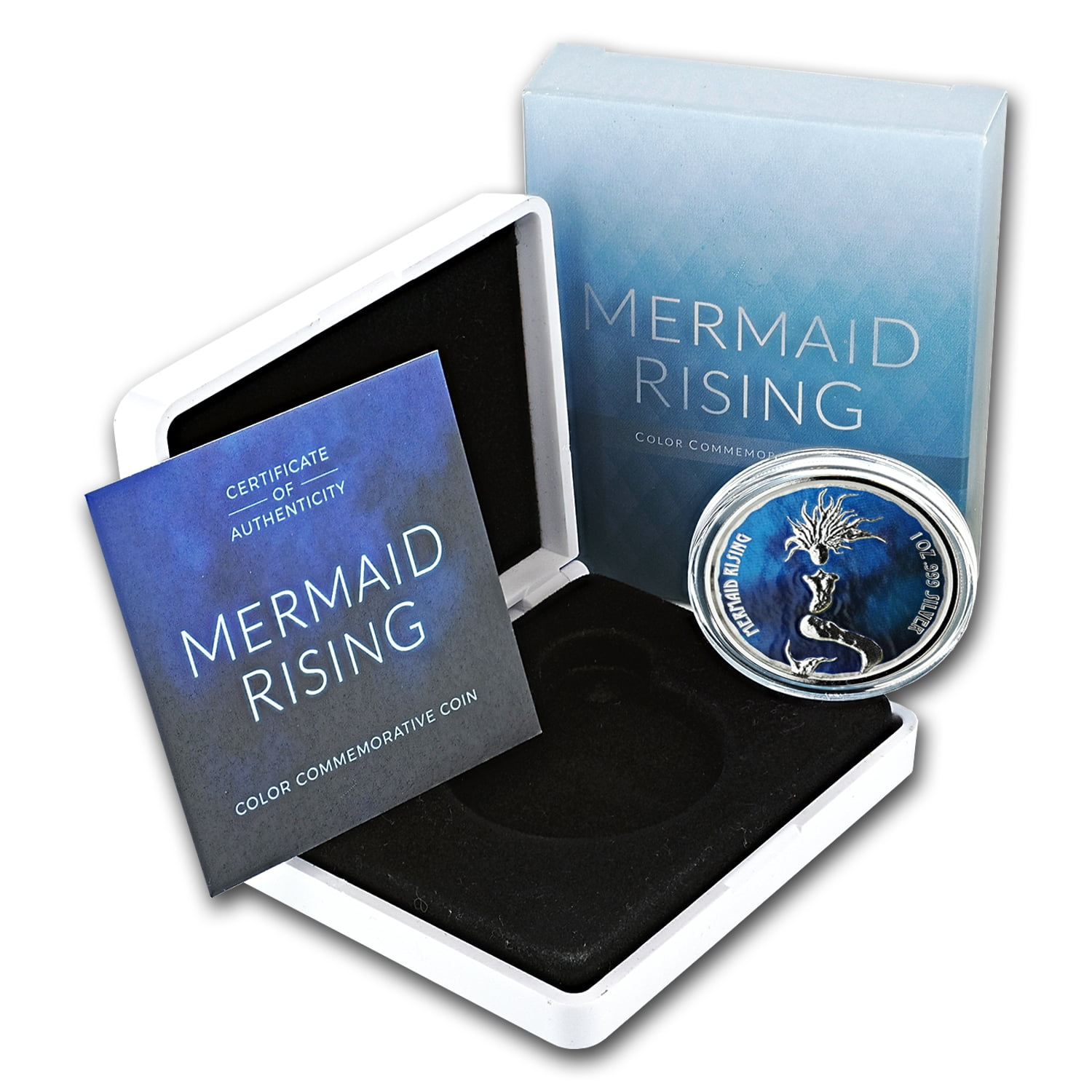 marmaid.no.1 2018 Fiji 1 oz Silver Mermaid Rising Proof (Colorized