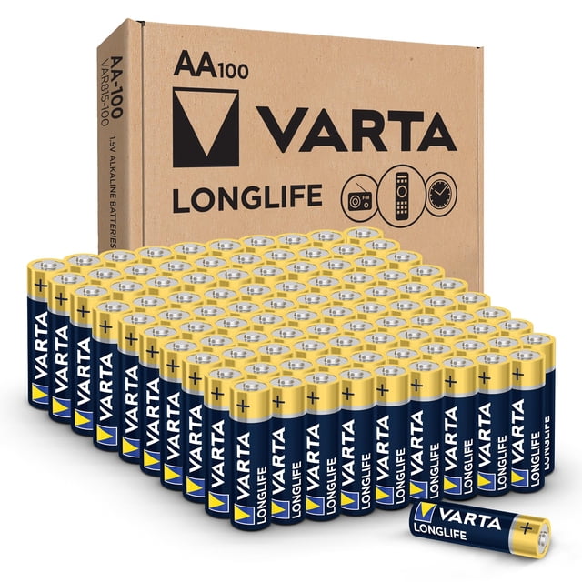 Batería alcalina VARTA Longlife AA, paquete de 100