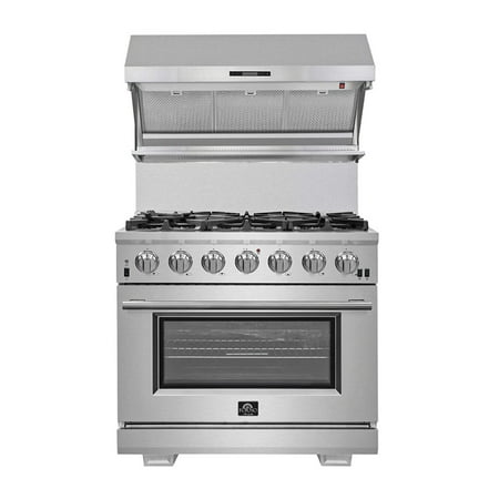 Forno Appliances - Capriasca Alta Qualita 5.36 Cu. Ft. Freestanding Single Oven Gas Range with Convection Oven - Stainless Steel