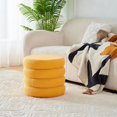thumbnail image 3 of Tcbosik Storage Ottoman with Flip-Top Tray, Upholstered Foot Stool, Teddy Fabric Makeup Vanity Footrest for Bedroom, Hallway, Living Room, Space Saving, Yellow, 3 of 5