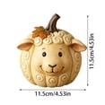 thumbnail image 3 of Halloween Pumpkin Decor Cute Pig Face 4.5 X 4.5 Inch Resin Statue for Outdoor Fall Porch Lawn Home Fall Decor Seasonal Display, 3 of 5