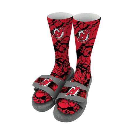 

Men s ISlide New Jersey Devils Distressed Socks & Slide Sandals Bundle