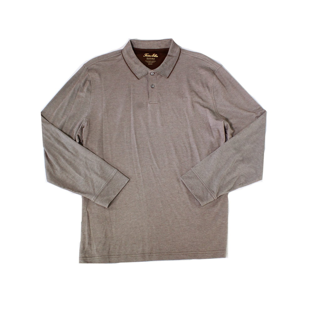 Tasso Elba - Mens Shirt Sepia Stretch Polo Long-Sleeve 3XL - Walmart