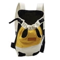 thumbnail image 1 of CHAO Mochila de viaje para mascotas con patas extraíbles, transpirable y cómoda, bolsa de viaje portátil para mascotas, talla S, color blanco y amarillo, 1 of 3