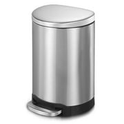 Innovaze 10.6 Gallon Stainless Steel Step Semi-round Kitchen Trash Can