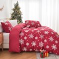 thumbnail image 3 of Gogreen Queen Duvet Cover Floral, Soft & Breathable Microfiber 3 Pieces Queen Bedding Sets, Pattern Queen Comfy Duvet Cover, with Zipper Closure (Christmas Snowflake, Queen), 3 of 8