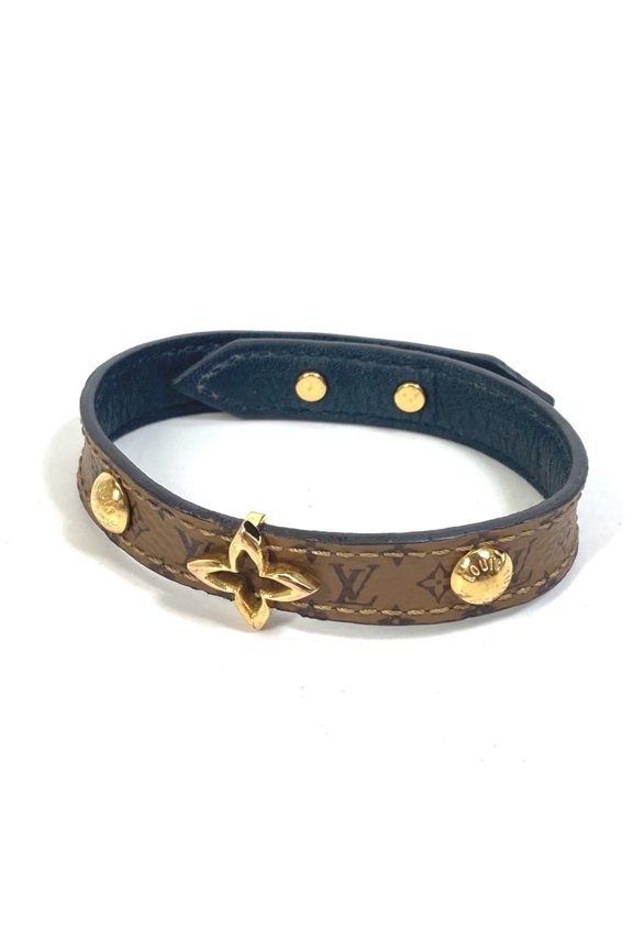 Pre-Owned LOUIS VUITTON M6597F Monogram Reverse Bracelet Blooming Canvas Women's Brown