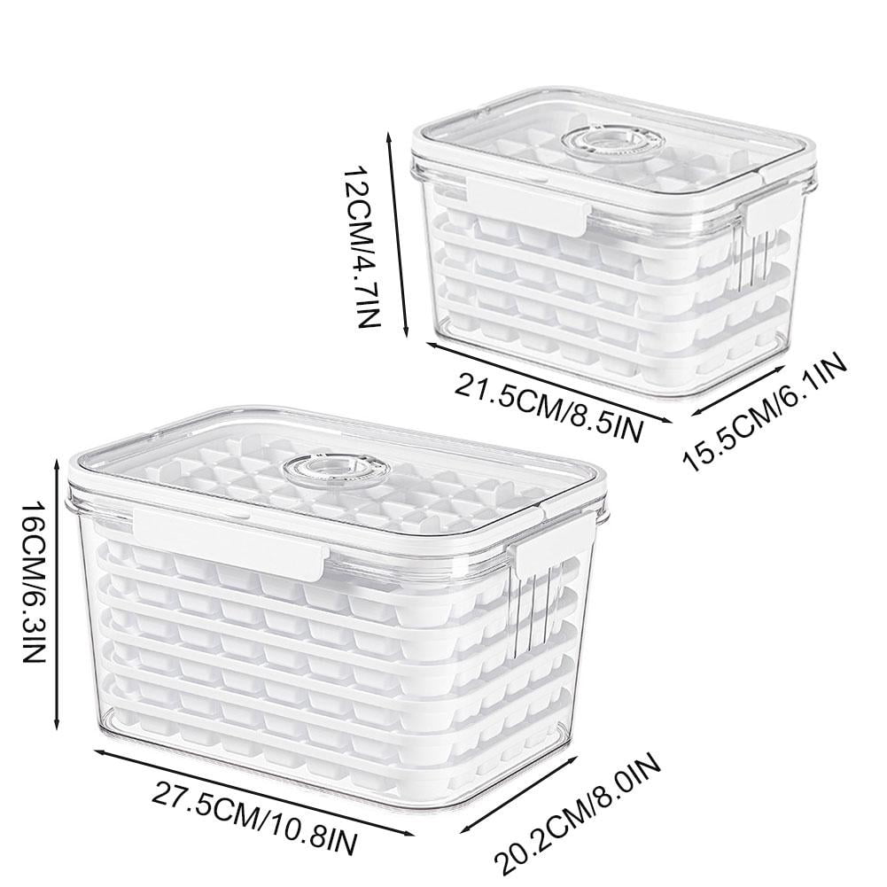 5 or 7 Layer Ice Cube Maker with Storage Bin, Easy-Twist Release for Perfect Cubes, Ideal for Refrigerator Freezers and Entertaining
