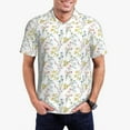 thumbnail image 4 of Vsdgher Floral Print Men's Short Sleeve Stretch Polo Shirt, Moisture-Wicking Performance Polo Shirt, 4 of 8