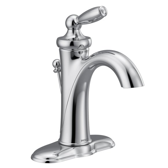 Moen 6600ORB Brantford One-Handle Low-Arc Bathroom Faucet with Optional Decklpate, Oil-Rubbed Bronze