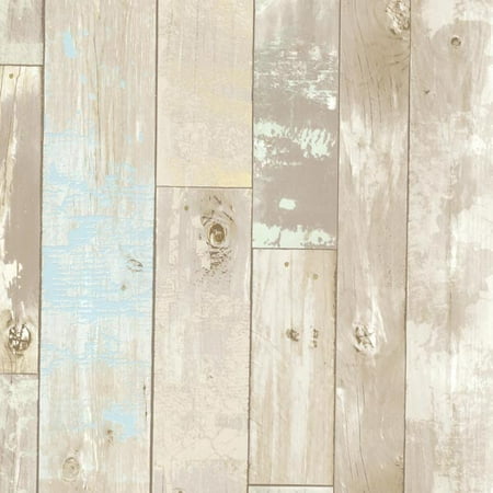 Brewster Dean Neutral Distressed Wood Panel