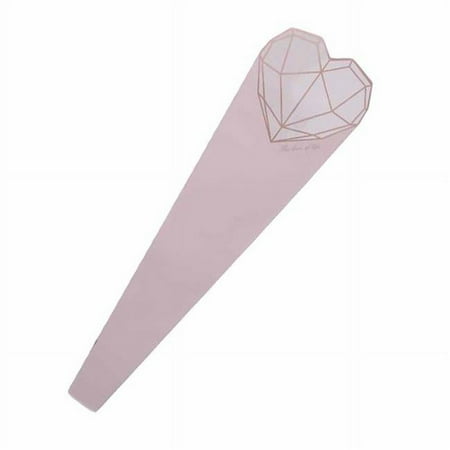 Panda Superstore Heart Single Rose Packaging Bag Diamond Shape Flower Floral Art Wrapping Paper, Pink - 20 Piece