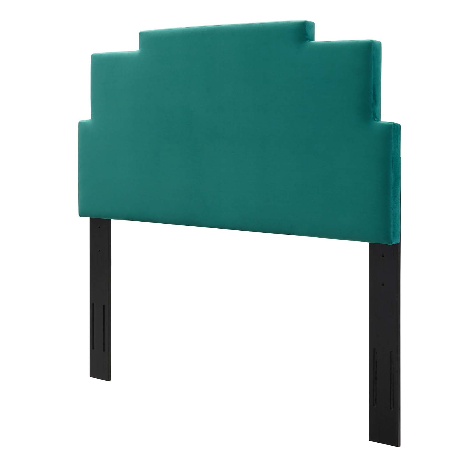 Headboard, Full Queen Size, Velvet, Teal Blue, Modern Contemporary
