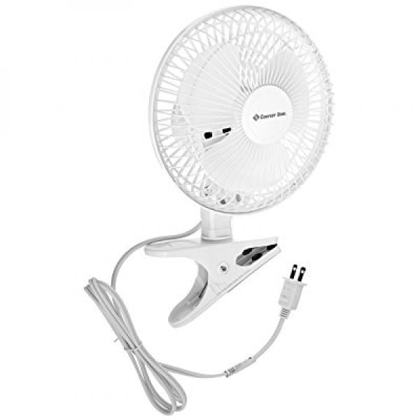 White, 2 Fans Comfort Zone CZ6C 6-Inch 2-Speed Clip-On Fan 