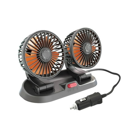 

Zedker Car Fan 360° Adjustabl Dual Head Air-Vent Brushless Motor Vehicle Fan Low Noise For Car Carance