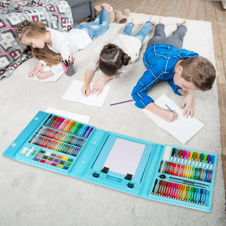 Hot Bee 208 Pcs Kids Art Set, Blue Color Set for Boys&Girls