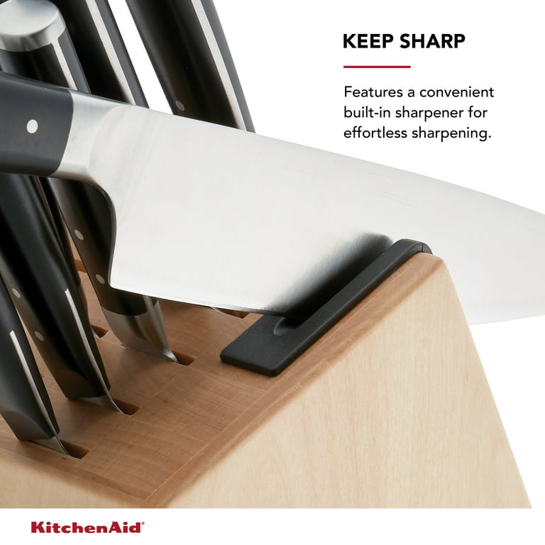 KitchenAid Gourmet 4 Piece Forged Triple Rivet Steak Knife Set, High Carbon  Japanese Steel, Sharp Kitchen Knife Set, 4.5 inch, Black