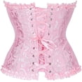 thumbnail image 5 of COMVALUE Corset Tops for Women Bustier Shapewear Lingerie Lace Waist Push Up Bodysuit (Pink, 5XL), 5 of 5