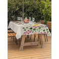 thumbnail image 3 of Outdoor Tablecloth with Umbrella Hole for Patio/Picnic/Party/Camping, Spring Flowers Blossom Waterproof Table Cloth Rectangle Table Cover Washable, Pastoral Farmhouse Botanical Rustic (52"x 70"), 3 of 8