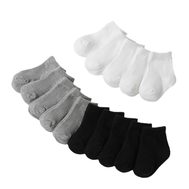 HAiming 20 Pc Children's Crew Socks Ribbed Mid Tube Solid Color Sports Athletic Soft Sock for Boy Girl