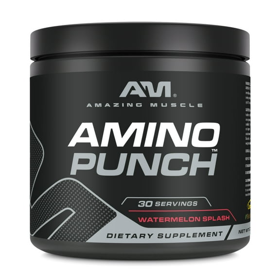 Amazing Muscle Amino Punch - 5500 Mg Per Serving of Amino Acids -Contains Beta Alanine, Caffeine, Green Tea Extract, Green Coffee Bean and More -Promotes Lean Mass Muscle - 30 Servings (Fruit Punch)