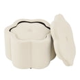 thumbnail image 3 of S-HOME Set of 2 Ottoman with Storage,Flower Shape Petal Ottoman,Upholstered Velvet Storage Ottoman Bench, 3 of 8